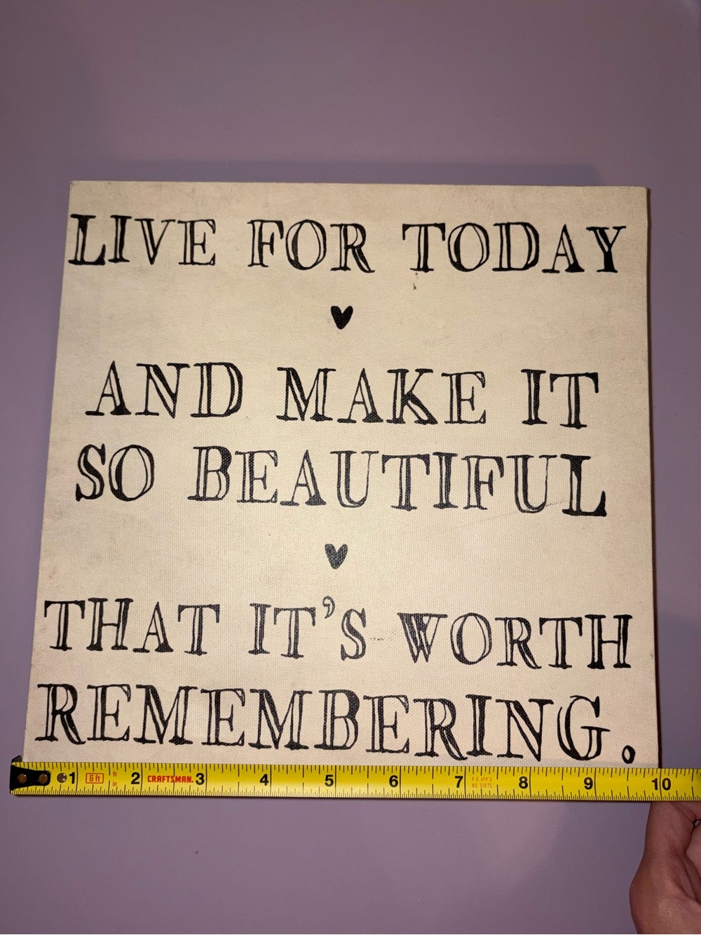 Live For Today Beige Inspirational Wall Sign